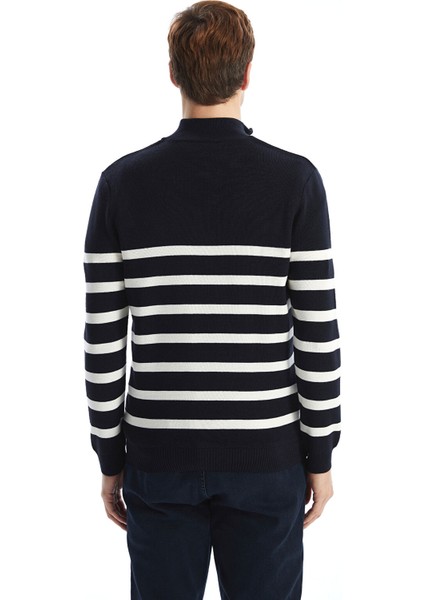 Yeni Sezon Dik Yaka Uzun Kollu Çizgili Erkek Triko Kazak modelleri