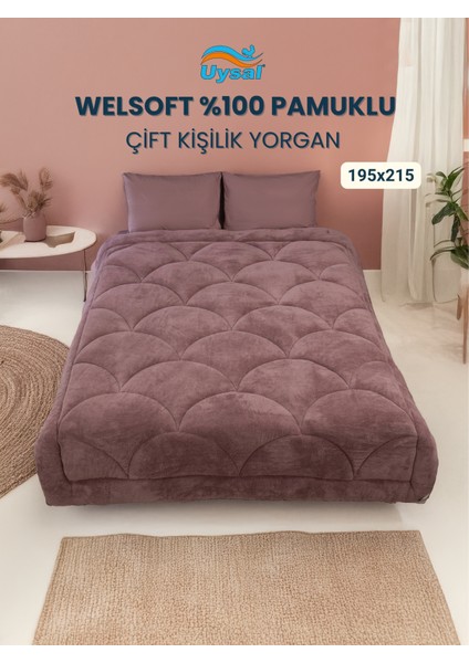 Welsoft Akfil Midye Desen Çift Kişilik Yorgan