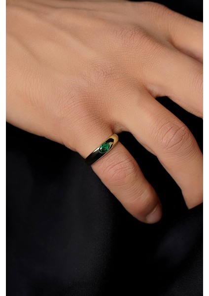 14 Ayar Altın Zümrüt Taşlı Erkek Yüzük fiyatları