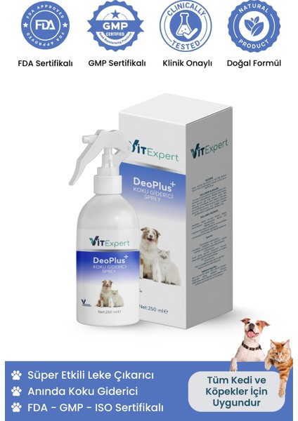 Deoplus Bebek Pudrası Kokulu Kedi Kumu ve Tuvaleti Kötü Idrar Koku Giderici & Leke Çıkarıcı Sprey