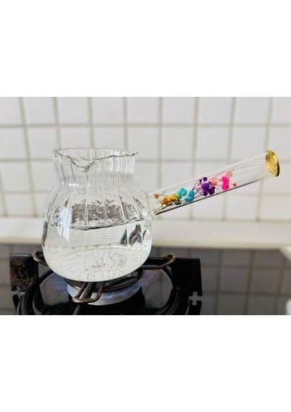 Cam Cezve, Dayanıklı, Dekoratif Çiçek Saplı, Şeffaf fiyatları