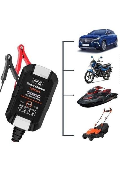 Mio 1000 1A 6V ve 12V Araba Şarj, Akü Bakım, Damlama Şarj Cihazı ve Motosiklet, Atv, Lityum ve Derin Döngülü Aküler Için Kükürt Giderici Akıllı Akü Şarj Cihazı fiyatları