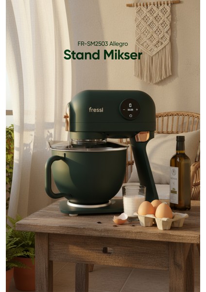 Tam Döküm Demir Hamur Yoğurma Makinesi Standlı Mikser Mutfak Şefi FR-SM2503 Allegro
