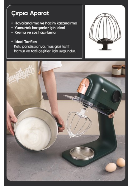 Tam Döküm Demir Hamur Yoğurma Makinesi Standlı Mikser Mutfak Şefi FR-SM2503 Allegro modelleri