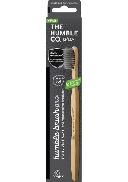 The Humble Co. Brush Pro Lıne Yetişkin Soft Gümüş/gri 0.01 Inceltilmiş Süper Ince Gümüş Içerikli Fırça Kılları