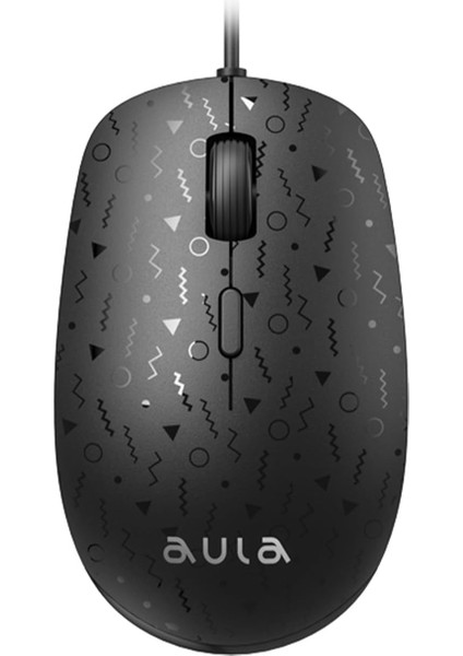 Aula AM106 1000-1600-2000 Dpı USB Kablolu Optik Mouse, Siyah