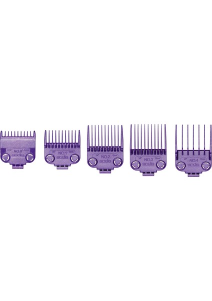 Andis 01410 Master Çift Mıknatıs Küçük 5 Taraklı Set Mba, Mc-2, Ml, Pm- ve Pm-4 Için Tasarlandı, Mor