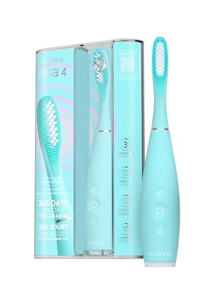 Foreo Issa 4 Elektrikli Diş Fırçası – 4’ü 1 Arada Şarj Edilebilir, Yumuşak Kıllar, Uzun Süreli Kullanım, Nazik Temizlik - Artic Blue