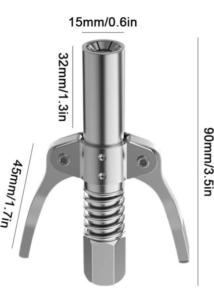 Çift Mandallı Gres Pompası Ucu 10.000 Psı