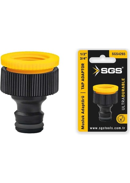 Musluk, Plastik, Sarı, 1/2-3/4 Inç, SGS4265, Kutu Içinde, 1 Adet