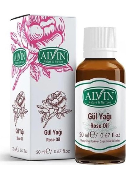 Alvin Gül Yağı, Doğal, Bitkisel Yağ, 20 ml