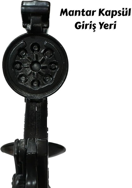 Metal Revolver Silah 25 cm Mantar Kapsül Atan Tabanca Revolver 144 Adet Kapsül Hediyeli fırsatları