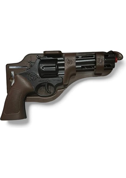 Metal Revolver Silah 25 cm Mantar Kapsül Atan Tabanca Revolver 144 Adet Kapsül Hediyeli
