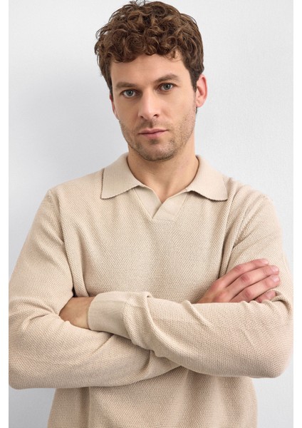 Pamuklu Regular Fit Triko Polo Yaka Kazak Erkek Polo Yaka Kazak B35W40029 114 fırsatları