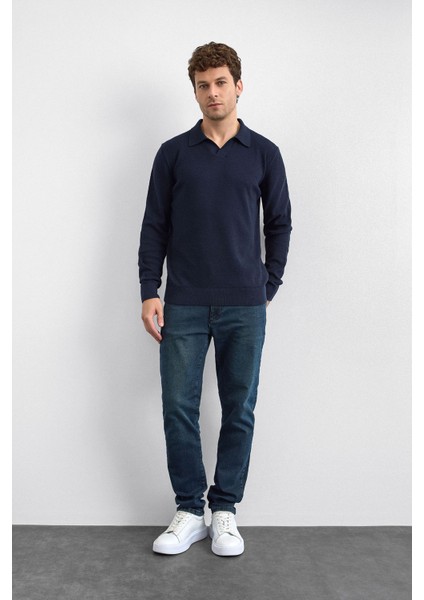 Pamuklu Regular Fit Triko Polo Yaka Kazak Erkek Polo Yaka Kazak B35W40029 119 fiyatları