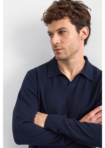 Pamuklu Regular Fit Triko Polo Yaka Kazak Erkek Polo Yaka Kazak B35W40029 119 fırsatları