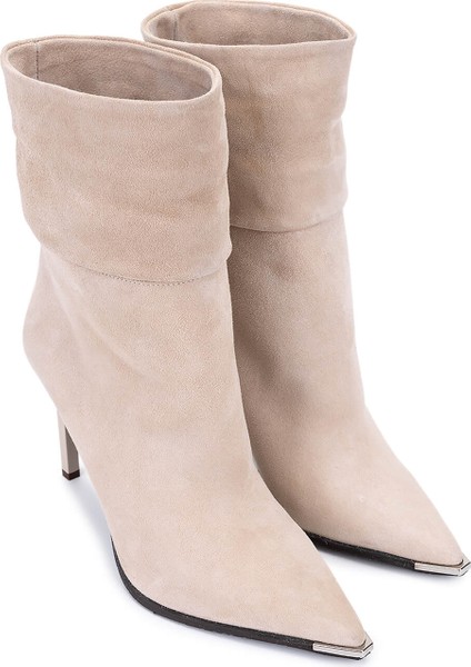 Kadın Hakiki Deri Taş Süet Topuklu Bot 594 5087 Bn Bot SK25-26 Tas Mts Suet fiyatları