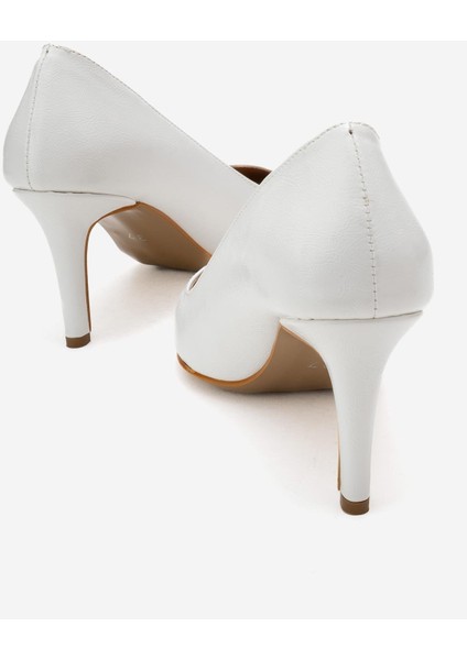 Kadın Stiletto Ayakkabı Beyaz Kırışık fırsatları