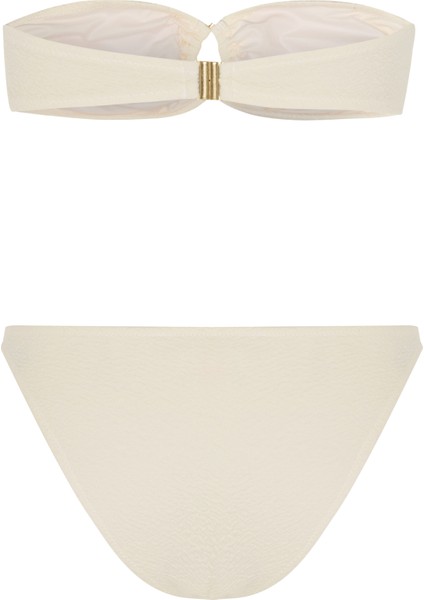 Dokulu Ekru Tokalı Straplez Bikini Takım fiyatları