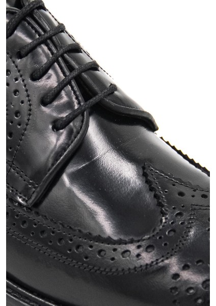 Kösele 906 Erkek Klasik Ayakkabı - Siyah Rugan