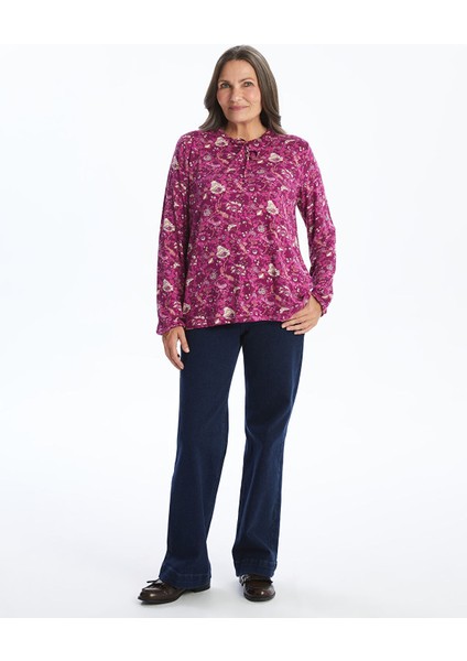 Yeni Sezon Bağlamalı Yaka Desenli Uzun Kollu Kadın Bluz modelleri