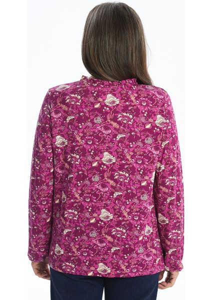 Yeni Sezon Bağlamalı Yaka Desenli Uzun Kollu Kadın Bluz indirimleri