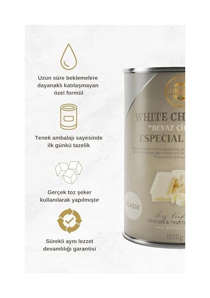 By Tüfekçi Beyaz Sıcak Çikolata 1000 gr Teneke modelleri