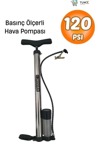 Hava Pompası Basınç Göstergeli El Tipi Bisiklet Motorsiklet Top Şişirme Pompa