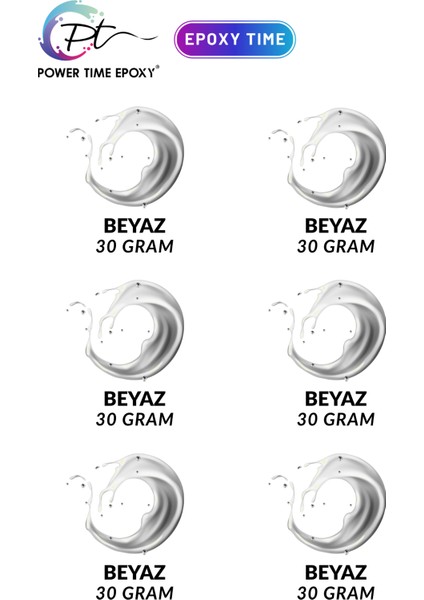 Sıvı Pigment Boya Seti Epoksi Için / 6'lı/ Beyaz / 6 Adet fiyatları