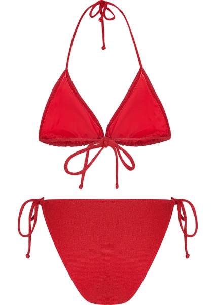 Simli Kırmızı Üçgen Bikini Takımı fiyatları