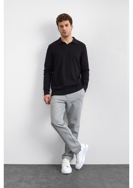 Pamuklu Regular Fit Triko Polo Yaka Kazak Erkek Polo Yaka Kazak B35W40029 102 fiyatları