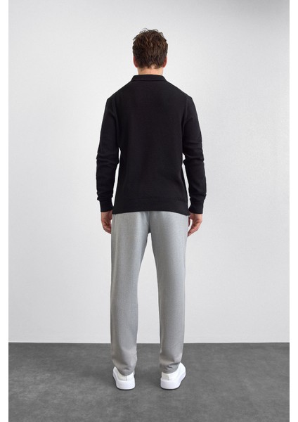 Pamuklu Regular Fit Triko Polo Yaka Kazak Erkek Polo Yaka Kazak B35W40029 102