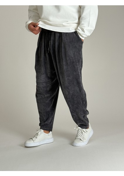 Erkek Gri Kadife Pileli Yarım Şalvar COC1086 modelleri