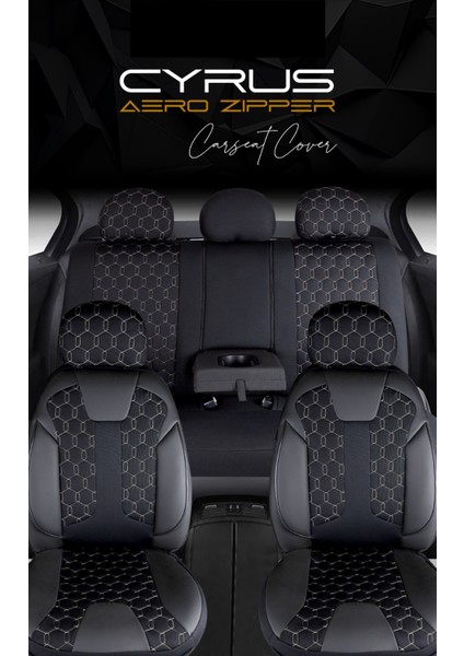 Fiat Egea Cross Deri Detaylı Oto Koltuk Kılıfı Ön Arka Set Cyrus Seri Siyah Beyaz Scr fırsatları