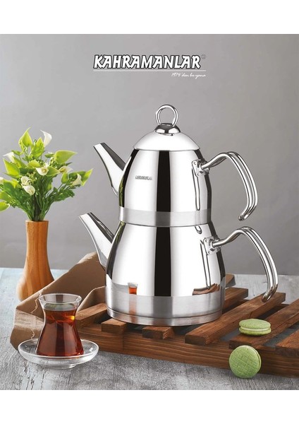 Heyf Kahramanlar Roma Ortaboy Platin Çaydanlık 1037P