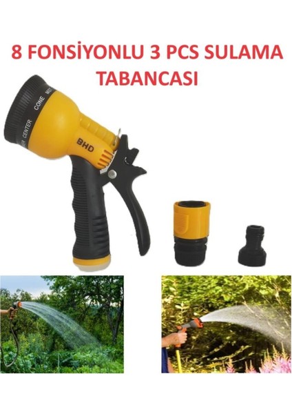 Sulama Tabancası 8 Fonksiyon 3 Parça modelleri