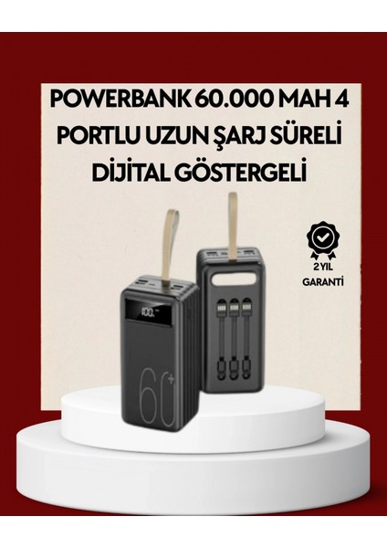4 Çıkışlı Hızlı Şarj Destekli Powerbank