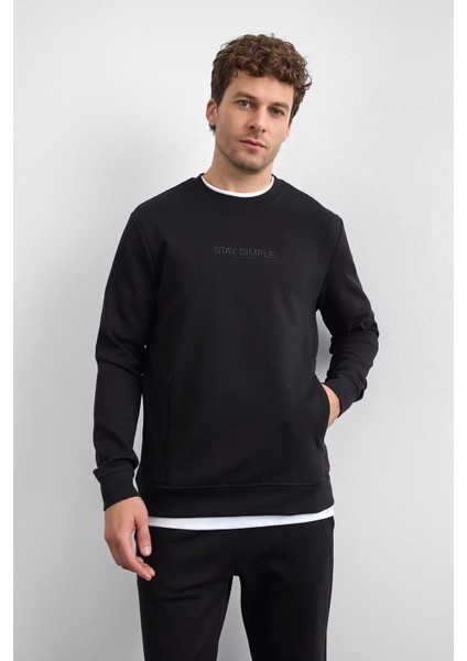 Pamuklu Regular Fit Bisiklet Yaka Cepli Sweat Erkek Sweat B35W12031 102