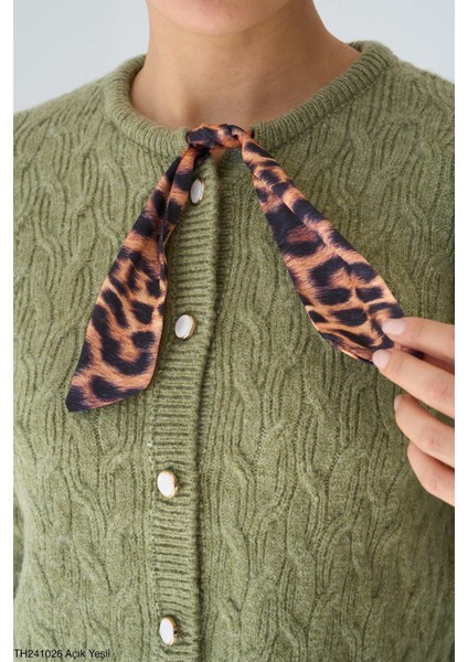 Fularlı Düz Hırka modelleri