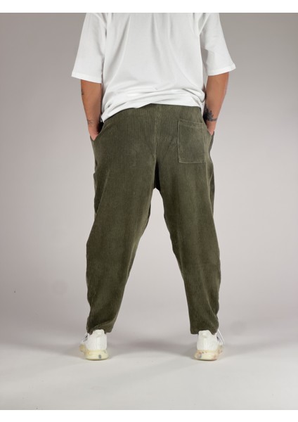 Haki Kadife Pileli Yarım Şalvar COC1033 indirimleri