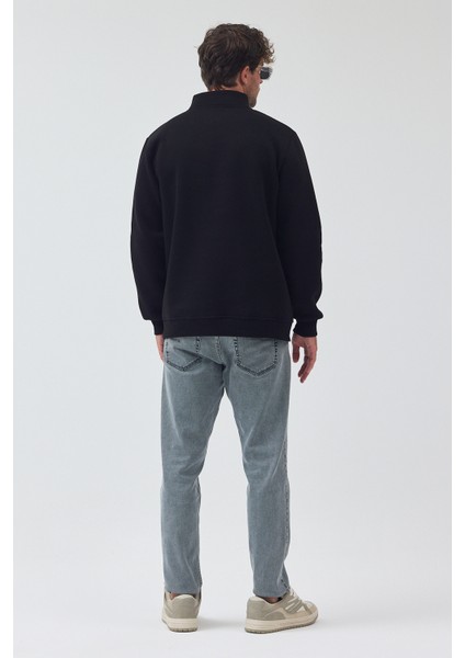 Erkek Oversize Yarım Fermuarlı Içi Polarlı Yumuşak Dokulu %100 Pamuk Sweatshirt indirimleri