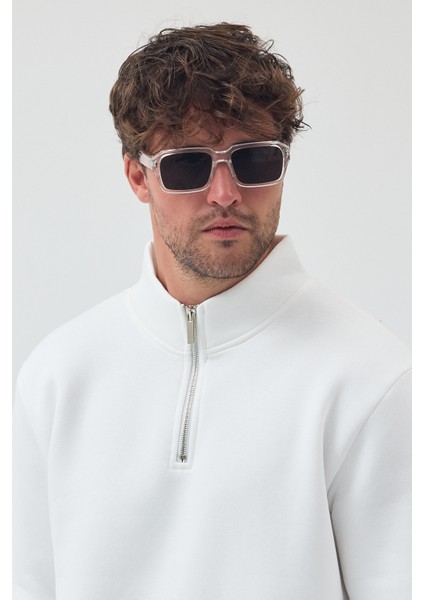 Erkek Oversize Yarım Fermuarlı Içi Polarlı Yumuşak Dokulu %100 Pamuk Sweatshirt fiyatları