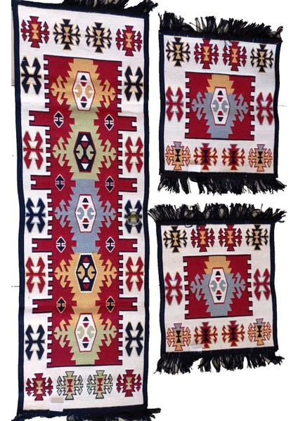 Seyyah Antik Kilimden Koltuk Kilimi Seti , 3 Parça, 2 Taraflı fiyatları