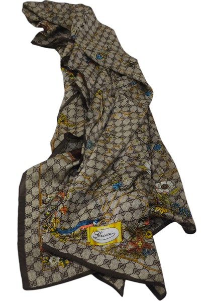 Vual Ipek Şal Çiçekli G Baskılı Kahverengi fiyatları