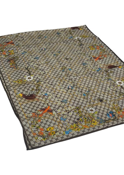 Vual Ipek Şal Çiçekli G Baskılı Kahverengi fırsatları