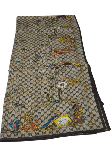 Vual Ipek Şal Çiçekli G Baskılı Kahverengi indirimleri