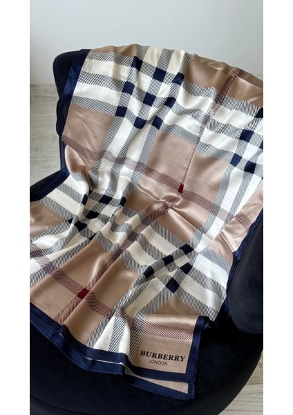 Vual Ipek Şal Lacivert Vizon