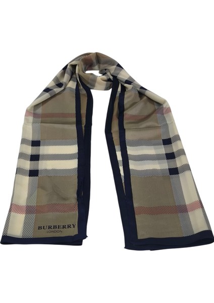 Vual Ipek Şal Lacivert Vizon