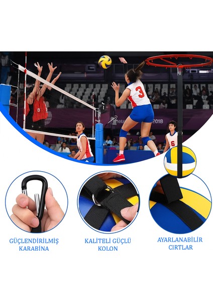 Voleybol Smaç Aparatı Smaç Eğitim Sistemi Voleybol Smaç Antrenman Seti Voleybol Topu Askı Seti indirimleri