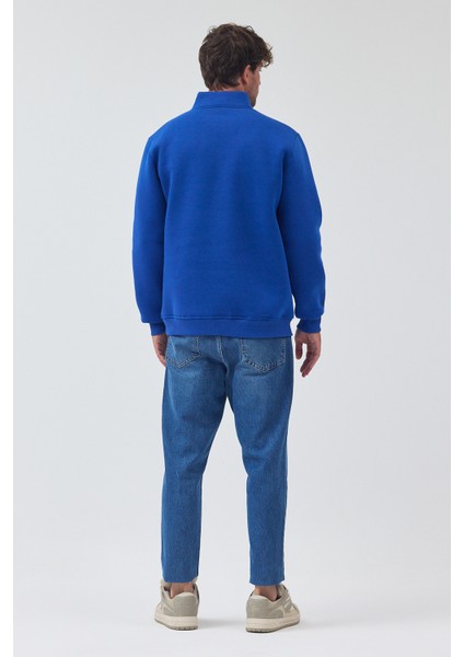 Erkek Oversize Yarım Fermuarlı Içi Polarlı Yumuşak Dokulu %100 Pamuk Sweatshirt fırsatları